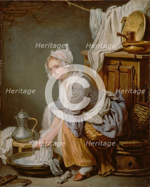 The Laundress (La Blanchisseuse), 1761. Artist: Greuze, Jean-Baptiste (1725-1805)