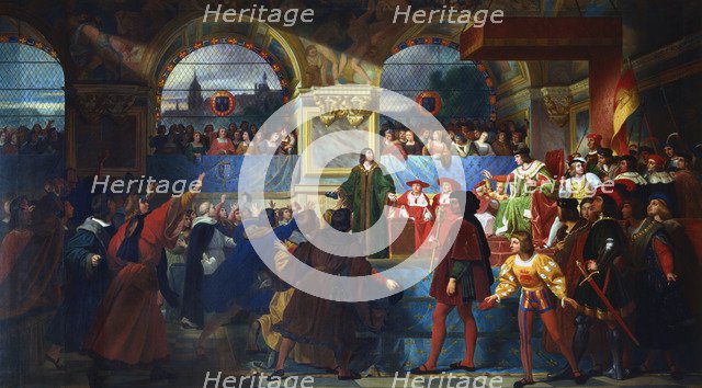 'Louis XII proclaimed Father of the People at the States General of Tours, 1506', c1819-c1861. Artist: Jean Louis Bezard