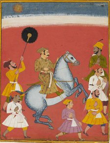 Maharana Raj Singh riding, c1670. Artist: Unknown.