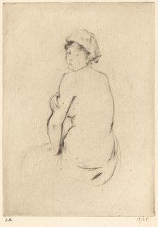 Nude, 1888/1890. Creator: Berthe Morisot.