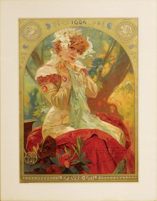 Poster for Lefèvre-Utile. Sarah Bernhardt in the role of Melissinde in La Princesse Lointaine by E Artist: Mucha, Alfons Marie (1860-1939)