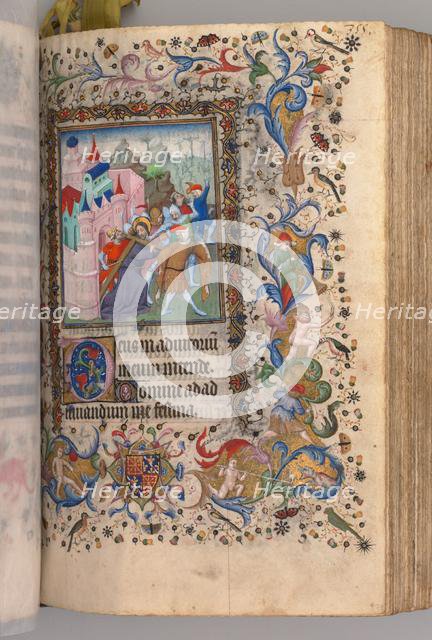 Hours of Charles the Noble, King of Navarre (1361-1425): fol. 170v, Christ Carrying the Cross, c. 14 Creator: Master of the Brussels Initials and Associates (French).
