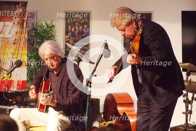 Mike Piggott and Nils Solberg, East Grinstead Jazz Club, Apron Café, Chequer Mead Theatre, 2025. Creator: Brian O'Connor.