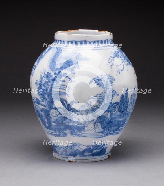 Vase, Delft, c. 1700. Creator: Delftware.