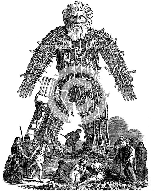 Wicker man, 1st century AD, (1832). Artist: Unknown