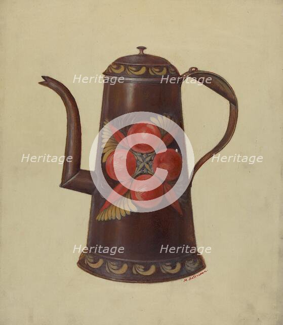 Toleware Tin Coffee Pot, c. 1936. Creator: Max Soltmann.