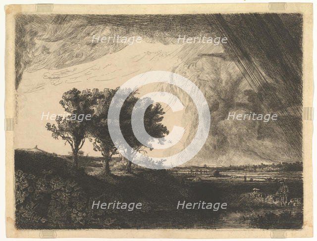 The Three Trees, after Rembrandt, 1758. Creator: William Baillie.