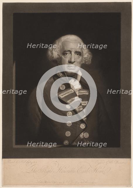 Richard, Earl Howe, 1794. Creator: Robert Dunkarton (British, 1744-c. 1817).
