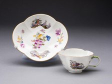 Cup and Saucer, Meissen, c. 1745. Creator: Meissen Porcelain.