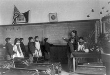 Elementary school class of Indian students with botanical specimens..., Carlisle, Pennsylvania, 1901 Creator: Frances Benjamin Johnston.