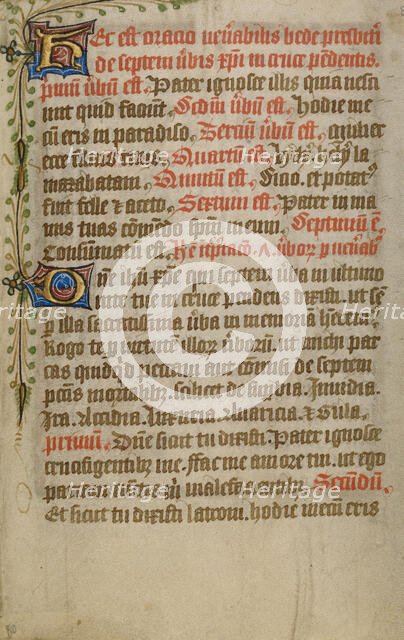 Decorated Text Page, about 1480-1490. Creator: Unknown.