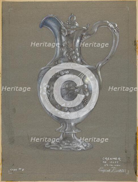 Silver Creamer, c. 1936. Creator: Eugene Barrell.