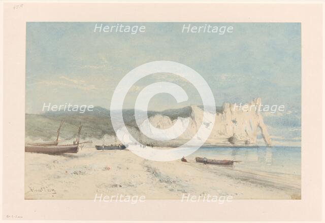Coastal landscape with white chalk cliffs, 1851-1894. Creator: Hendrik Veder.