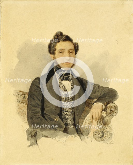Portrait of Nikolay Mikhaylovich Donaurov (1806-1849), 1830s. Artist: Briullov, Alexander Pavlovich (1798-1877)