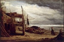 'A Coast Scene', 1860. Creator: John Linnell the Elder.