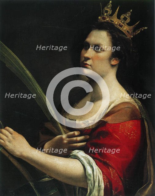 Self-Portrait as Saint Catherine of Alexandria, c. 1618. Creator: Gentileschi, Artemisia (1598-1653).