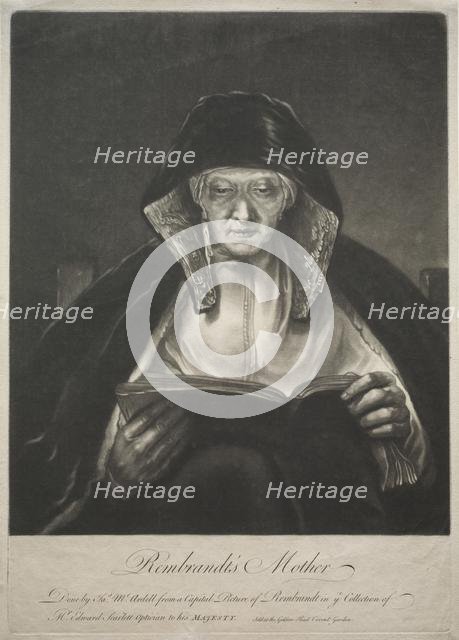 Rembrandt's Mother. Creator: James McArdell (British, 1728/29-1765).