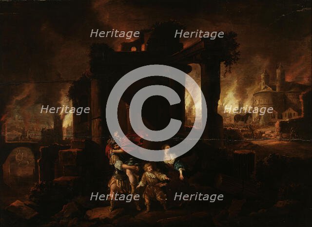 The burning of Troy. Creator: Claes Jansz van der Willigen.