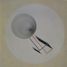 Proun 93. Floating spiral, 1924. Artist: Lissitzky, El (1890-1941)