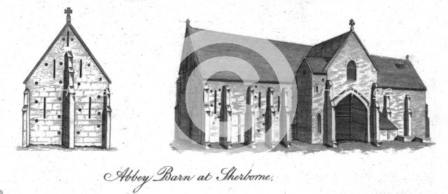 'Abbey Barn at Sherborne'. Creator: Unknown.