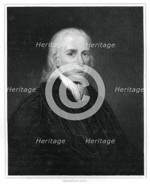 Christian Friedrich Schwarz, German Protestant missionary to India, (1834).Artist: E Scriven