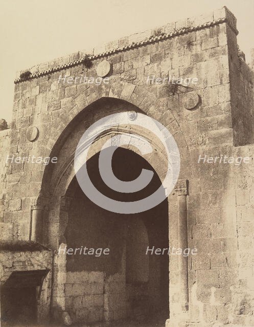 Jérusalem. Porte de Damas (Bab-el-Ahmoud), 1860 or later. Creator: Louis de Clercq.