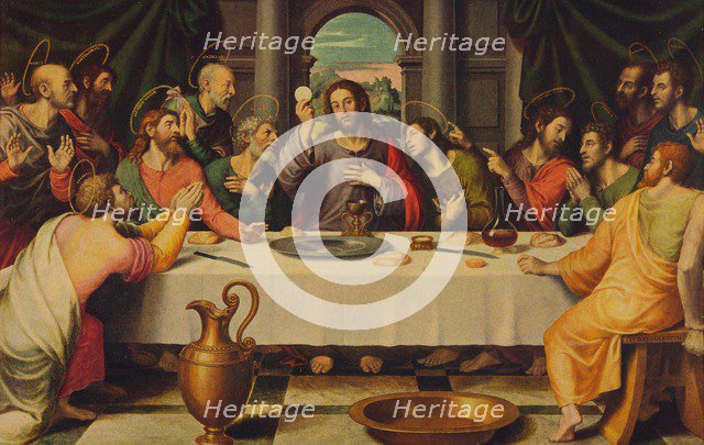 'La Sagrada Cena', (The Last Supper), 1562, (c1934). Creator: Juan De Juanes.