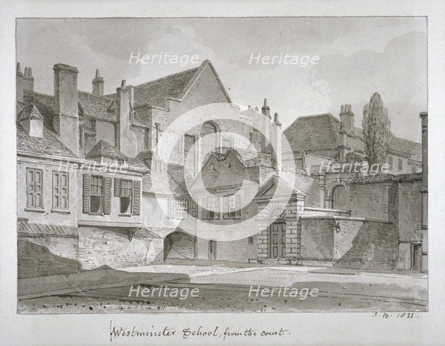 View of Westminster School in Little Dean's Yard, Westminster, London, 1821. Artist: John Chessell Buckler