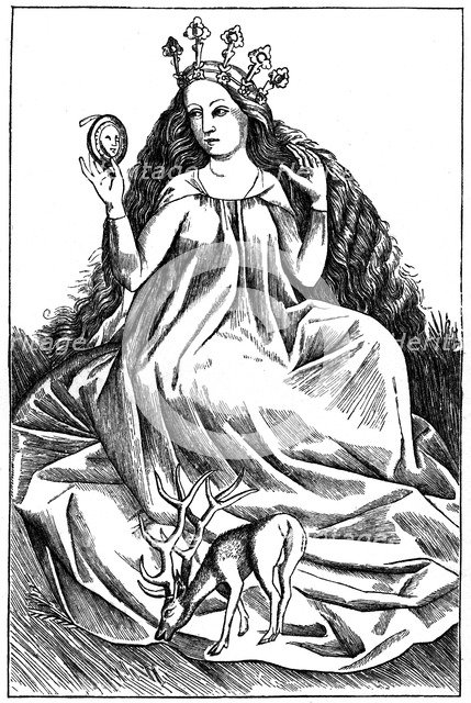 'La Damoiselle', 1466, (1870). Artist: Unknown