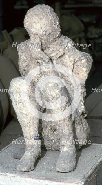 Cast of a victim of the eruption of Vesuvius, 1st century. Creator: Unknown.