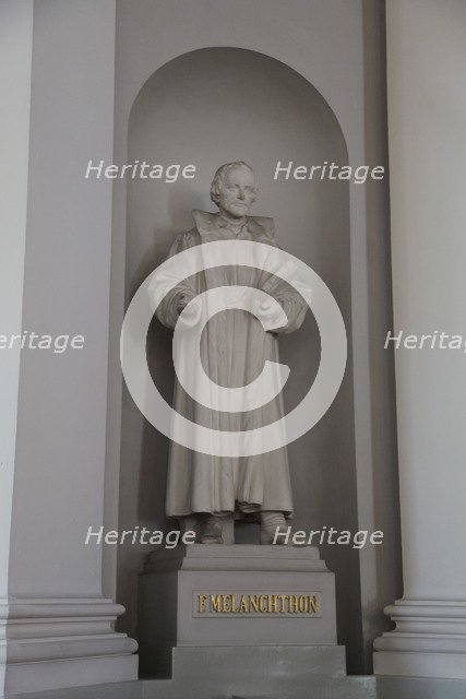 Statue of Philipp Melanchthon, Lutheran Cathedral, Helsinki, Finland, 2011. Creator: Sheldon Marshall.