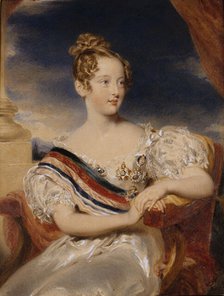 Portrait of Queen Maria II of Portugal (1819-1853) at the Age of 9, 1829. Creator: Simpson, John (1811-after 1871).