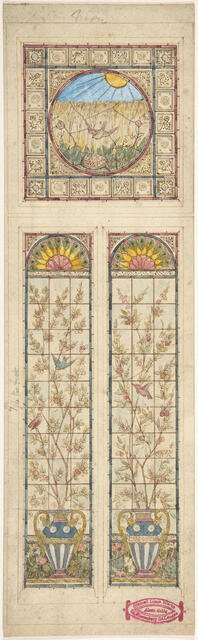 Design for a stained glass window, 1866-92. Creator: Alexander Gibbs.
