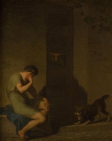 Tibullus Lamenting outside the Door of his Beloved, 1808. Creator: Nicolai Abraham Abildgaard.