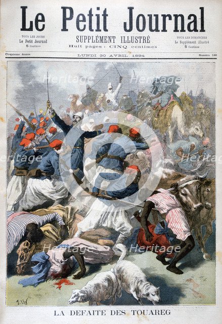 The defeat of the Tuaregs, 1894. Artist: Frederic Lix