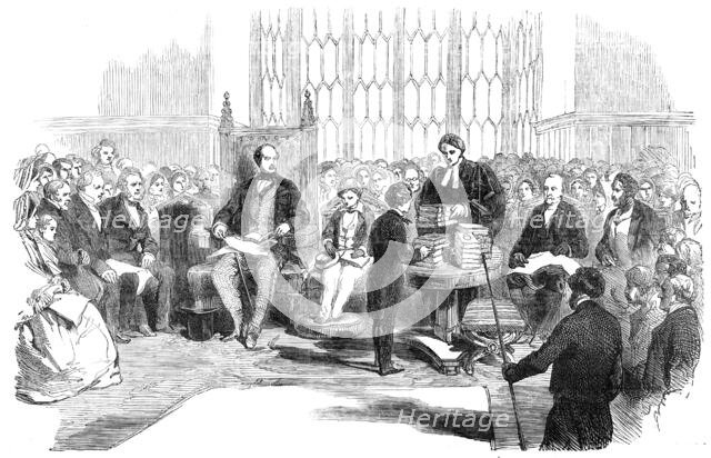 The Speech Day at Harrow School - Visit of Prince Albert and the Prince of Wales, 1854. Creator: Unknown.