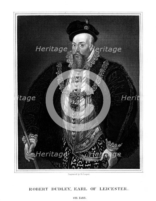 Robert Dudley, 1st Earl of Leicester, favourite of Queen Elizabeth I of England, (1823).Artist: R Cooper