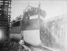 Launch of USS Pensylvania, between c1910 and c1915. Creator: Bain News Service.