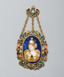 Pendant with the Bust of a Woman, France, c. 1550-c. 1600, with 19th-century additions. Creator: Unknown.