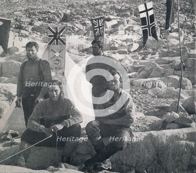 'The Second Western Party at Cape Geology on Christmas Day, 1911, (1913).  Artist: Frank Debenham.