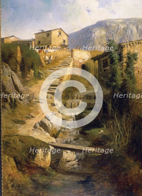  'Village by the river' by Josep Armet.