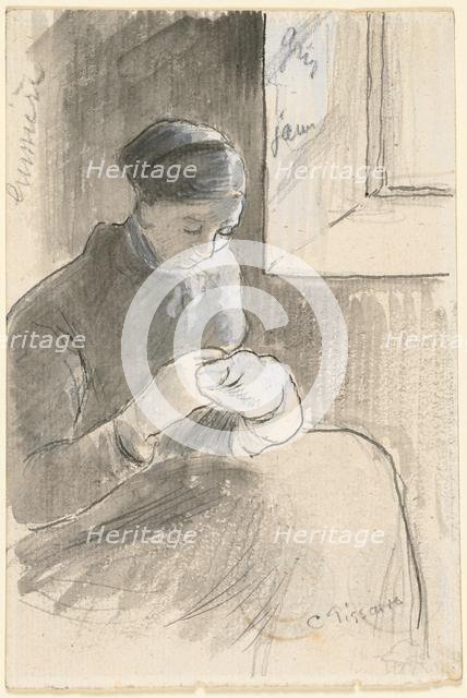 The Mender, c. 1881. Creator: Camille Pissarro (French, 1830-1903).