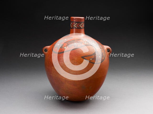 Globular Jar with Abstract Forms in Spirals on Shoulder, A.D. 600/1000. Creator: Unknown.