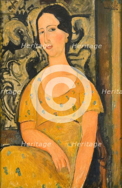 Woman in a Yellow Dress, 1918. Creator: Modigliani, Amedeo (1884-1920).