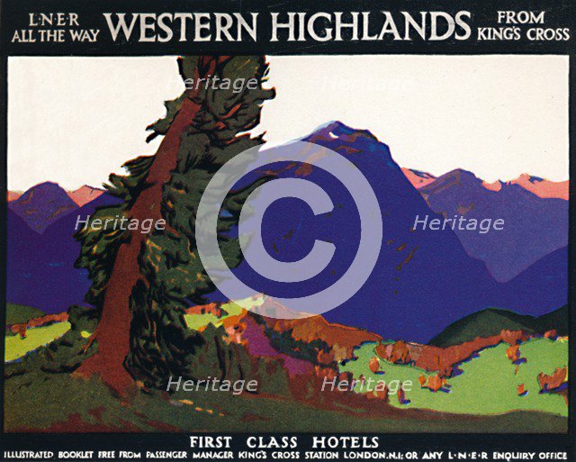 'Western Highlands - First Class Hotels - British Poster', c1926. Artist: Andrew Johnson.