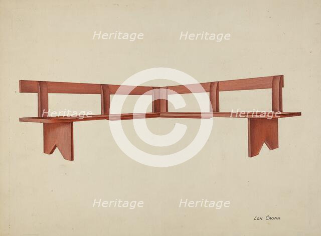 Shaker Porch Bench, 1935/1942. Creator: Lon Cronk.