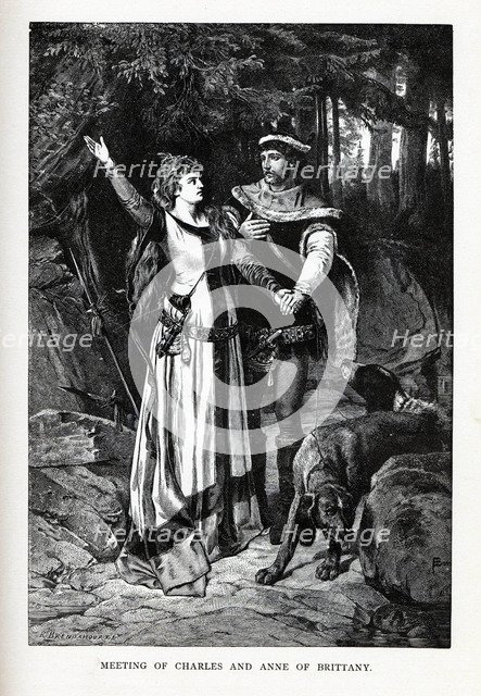 Meeting of Charles and Anne of Brittany, 1882. Artist: Brend'amour, Richard (1831-1915)