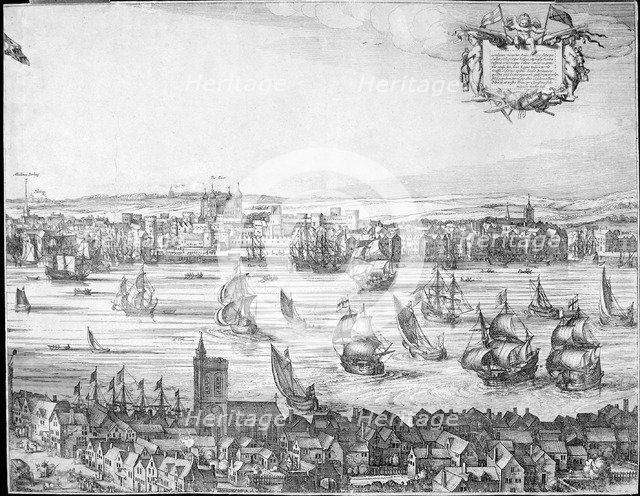 Panorama of London, 1616.                                               Artist: Claes Jansz Visscher