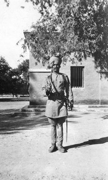 Indian lancer, Mathura, India, 1916-1917. Artist: Unknown