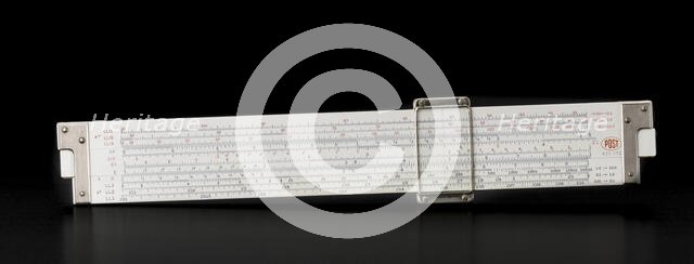 Mathematical slide rule owned by Sally Ride, ca. 1970. Creator: Frederick Post Co..